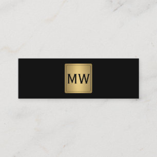 Monogram svart Metallic Guld-etikett Mini Visitkort