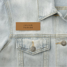 Monogram svart minimalistisk brun namnbricka