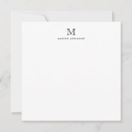 Monogram svart, minimalistisk klassisk, formell El Anteckningskort