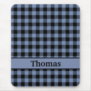 Monogram svart och blått rutigt, Buffalo Plaid Musmatta