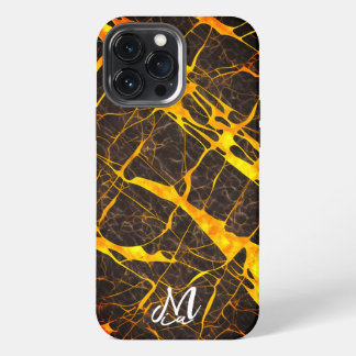 Monogram Svart och gul iphone13 pro max fodral