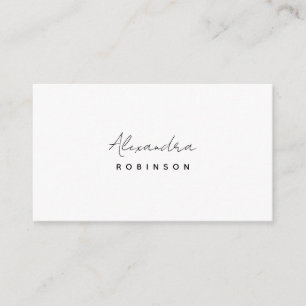 Monogram svart och vit minimalistisk feminin visitkort