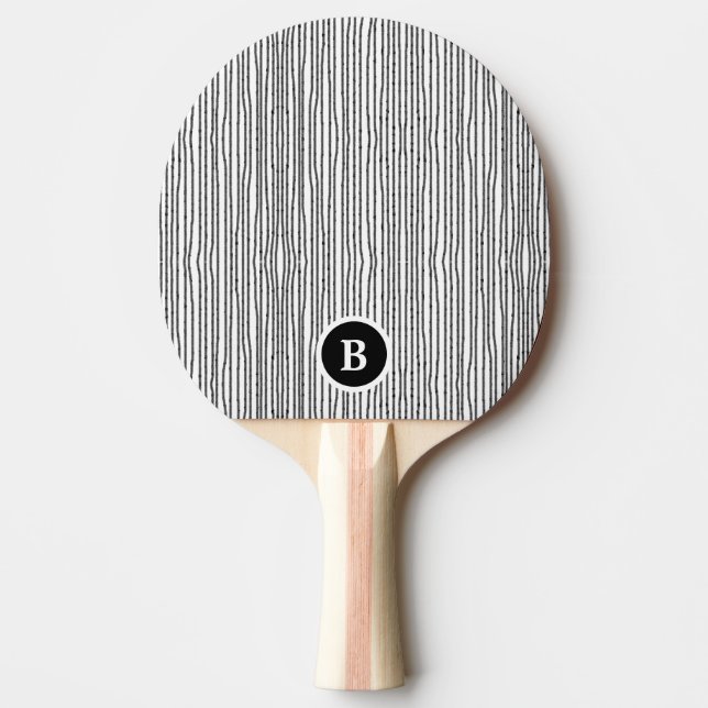 Monogram svart och vitt pingisracket (Framsidan)