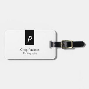 Monogram svart, vit fotografi Modern minimalistisk Bagagebricka