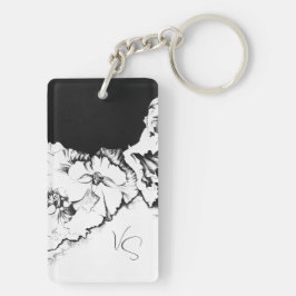 Monogram Svart & Vit Ursprunglig Punktkonst Blommi