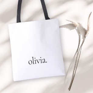 Monogram Svart Vitt Modern Minimalistisk Elegant Tygkasse