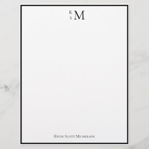 Monogram Svart Vitt Professionell Elegant Brevhuvud