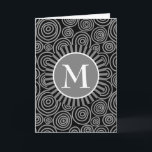 Monogram Svarta Gråa Spiraler - Personlig Herr Kort<br><div class="desc">En modern monogramdesign i svart och grått med lekfulla virvlande spiraler och klassiskt vitt monogram.</div>