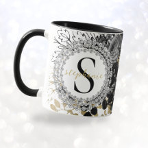 Monogram Svarta Guld Rosor Diamanter Lyx Lystil