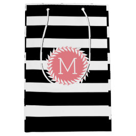 Monogram Svartvit Rand och vit andedräkt