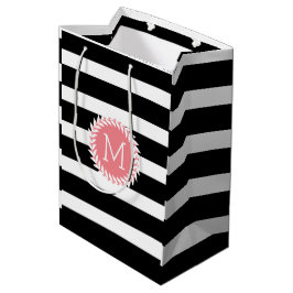 Monogram Svartvit Rand och vit andedräkt