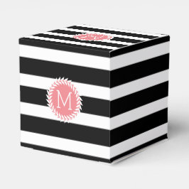 Monogram Svartvit Rand och vit andedräkt Presentaskar