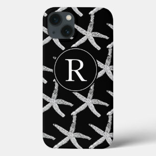 Monogram Svartvit stjärtfenad Mönster-cute