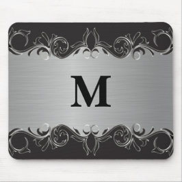 Monogram Swirl Black and Silver Design Musmatta