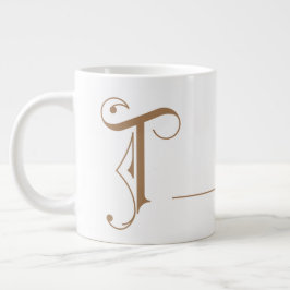 Monogram T i vacker Rulla Typografi Jumbo Mugg