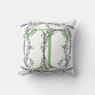 Monogram T Lavender Eucalyptus Kudde