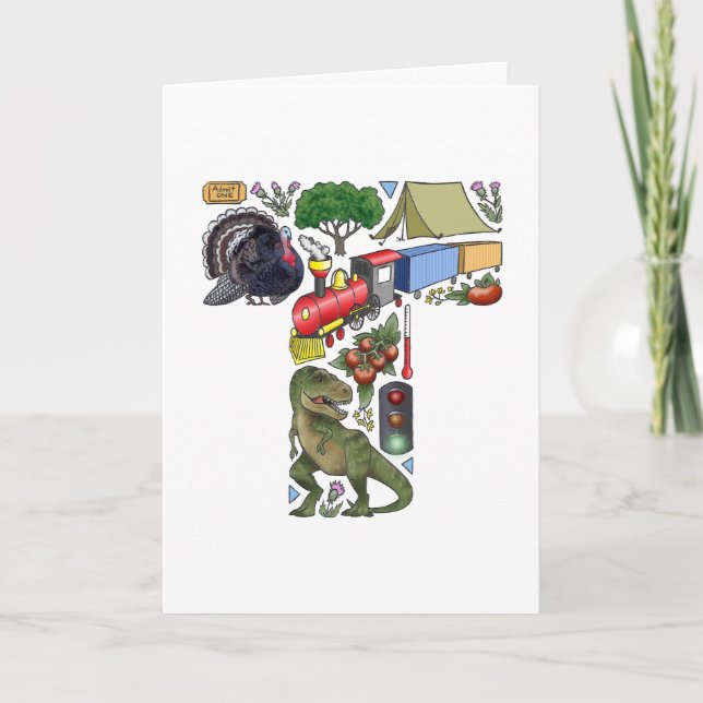 Monogram "T" noterar kortet Anteckningskort (Framsida)