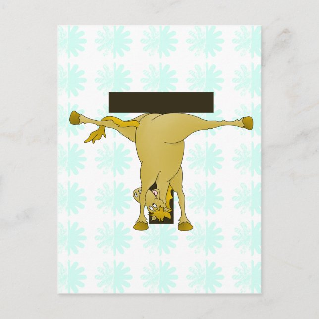 Monogram T Pony Horse Personlig Vykort (Framsida)