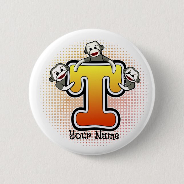 Monogram T Sock monkey Knapp (Framsida)