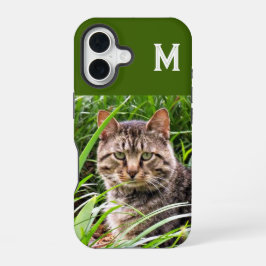 Monogram Tabby katt Photo Phone Case