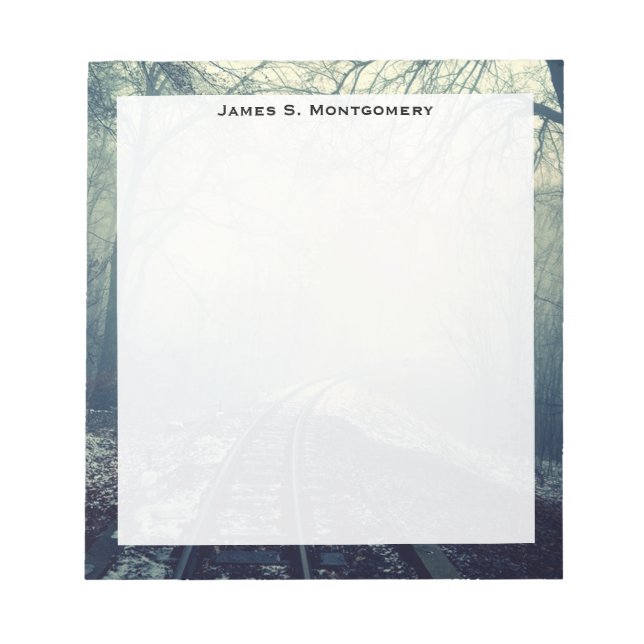 Monogram Tåg järnvägar Winter Snö Fog Anteckningsblock (Framsida)