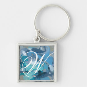 Monogram Tanglade Fyrkantig Silverfärgad Nyckelring