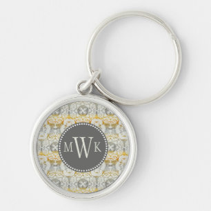 Monogram Tapestry Rosette II Rund Silverfärgad Nyckelring