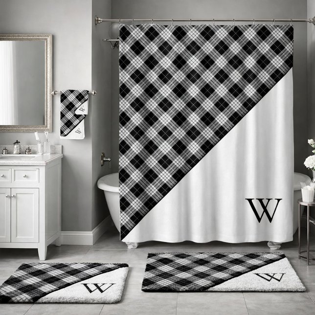 Monogram Tartan Plaid  Badrumsmatta (Skapare uppladdad)