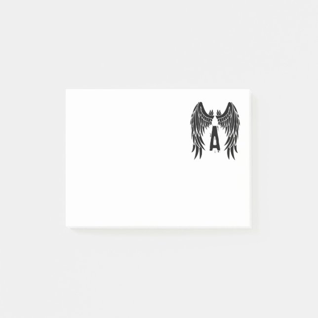 Monogram Tattoo Angel Vinge Post-it Block (Framsida)