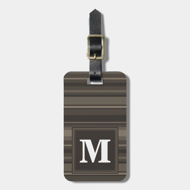 Monogram taupe rand bagagebricka (Vertikal Framsida)