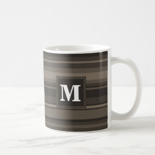 Monogram taupe rand kaffemugg