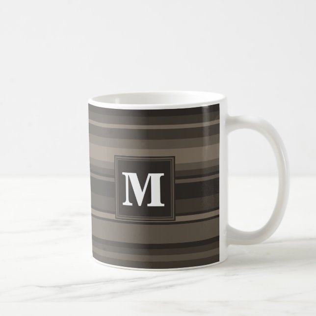 Monogram taupe rand kaffemugg (Höger)