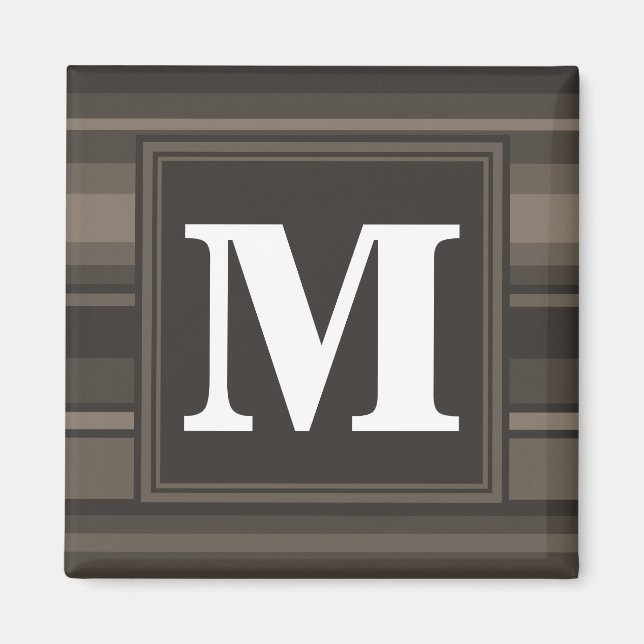 Monogram taupe rand magnet (Framsidan)