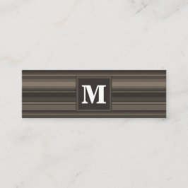 Monogram taupe rand mini visitkort