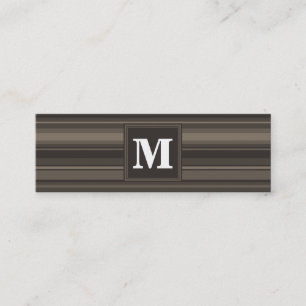 Monogram taupe rand mini visitkort