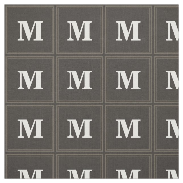Monogram taupe rand tyg (Provkarta)