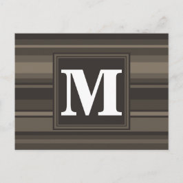 Monogram taupe-ränder vykort