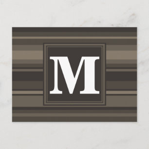 Monogram taupe-ränder vykort