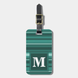 Monogram teal rand bagagebricka