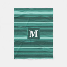Monogram teal rand fleecefilt
