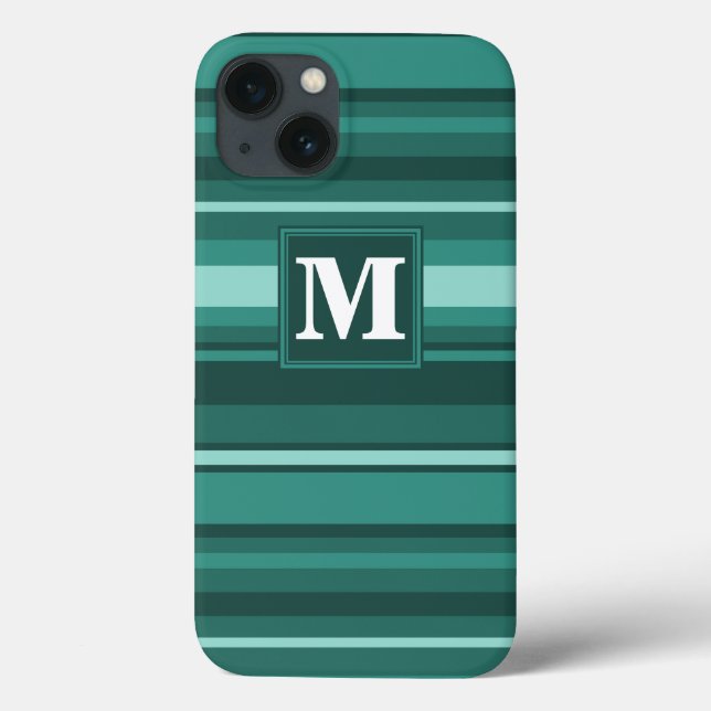 Monogram teal rand Fodral-Mate iphone case (Baksida)