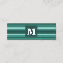 Monogram teal rand mini visitkort