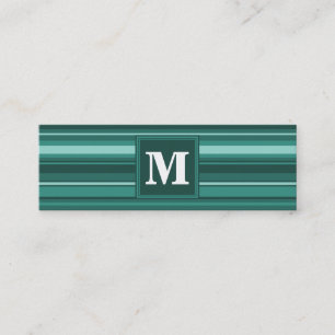 Monogram teal rand mini visitkort