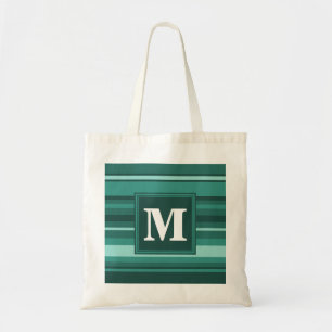 Monogram teal rand tygkasse