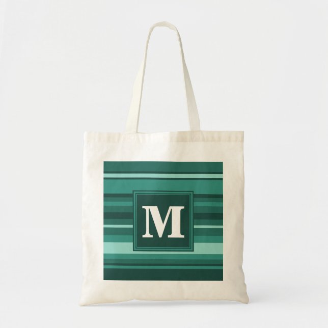 Monogram teal rand tygkasse (Framsidan)