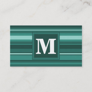 Monogram teal rand visitkort