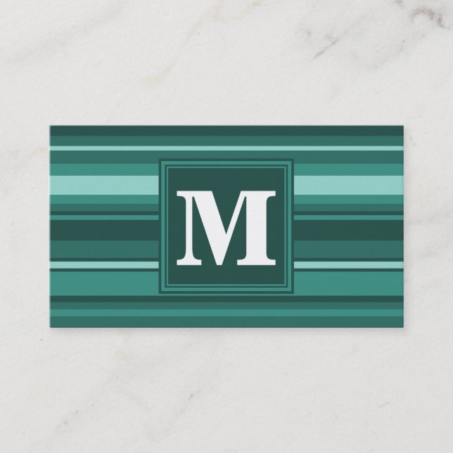 Monogram teal rand visitkort (Framsida)