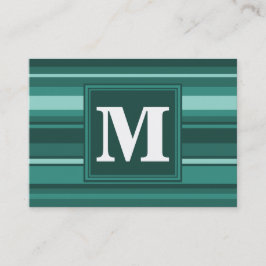 Monogram teal rand visitkort