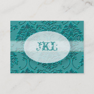 Monogram, tealdammkort knubbig visitkort
