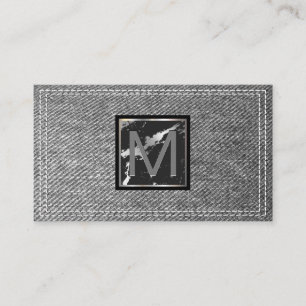 Monogram Tecknad Dubbla Visitkort
